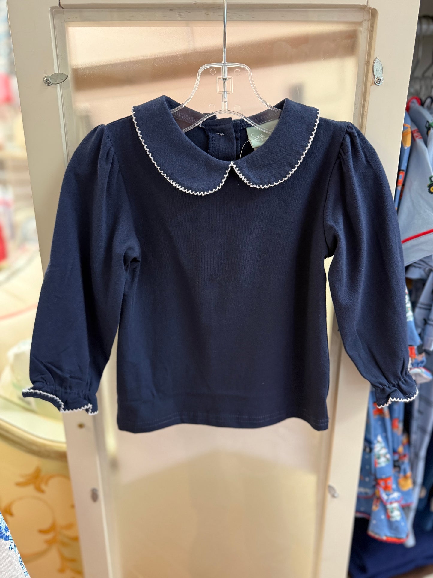 Navy Peter Pan Top