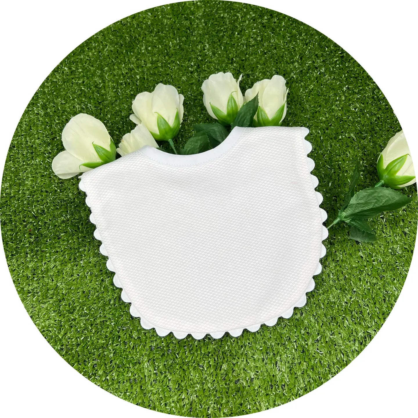 White Cotton Pique Bibs