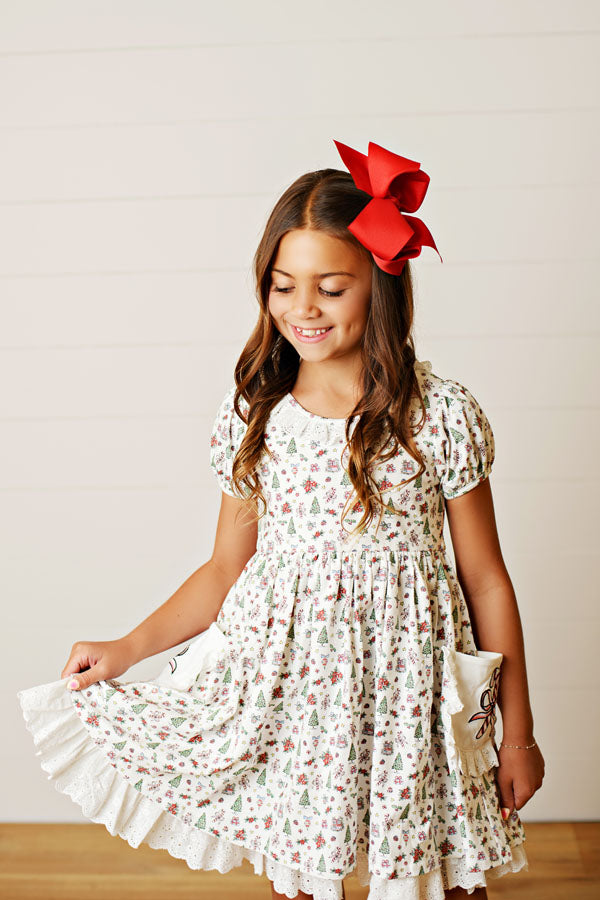 Tree Eyelet Pocket Dress