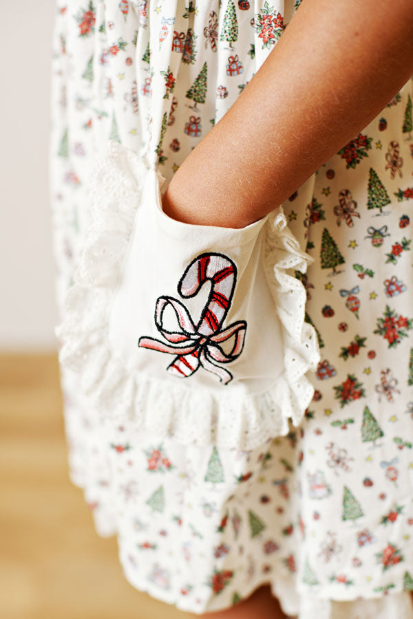 Tree Eyelet Pocket Dress