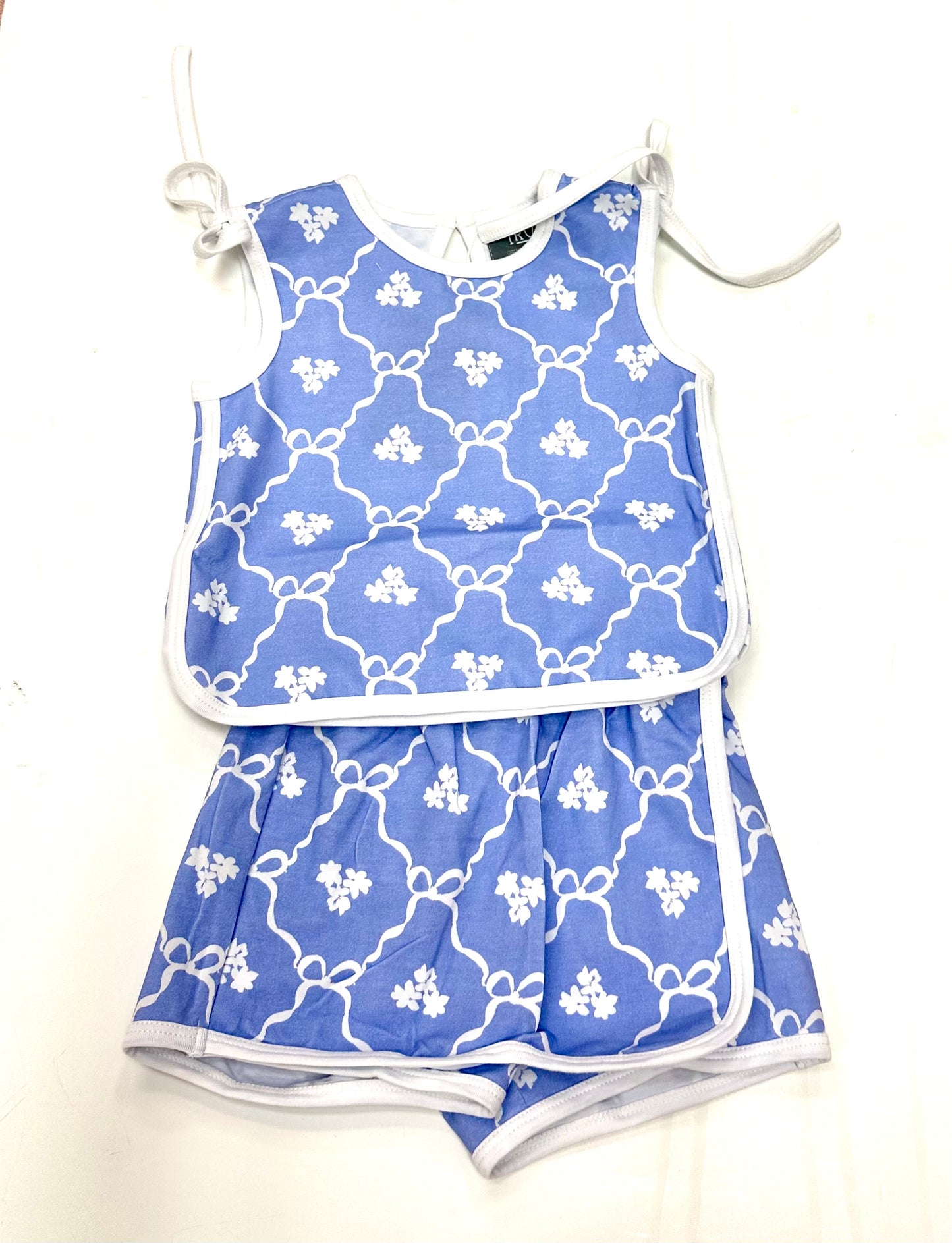 Wht  Purple Shoulder Tie Set