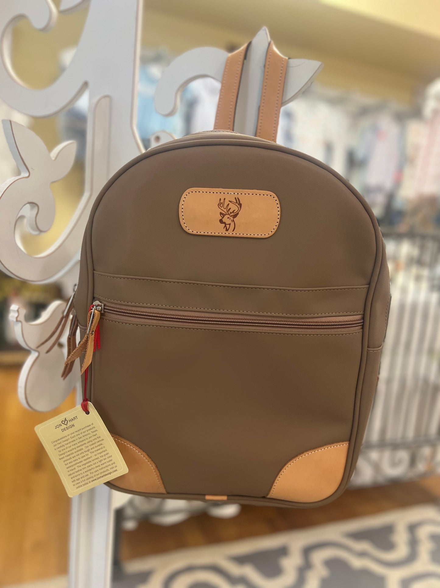 Saddle Coated Canvas "Deer" Backback