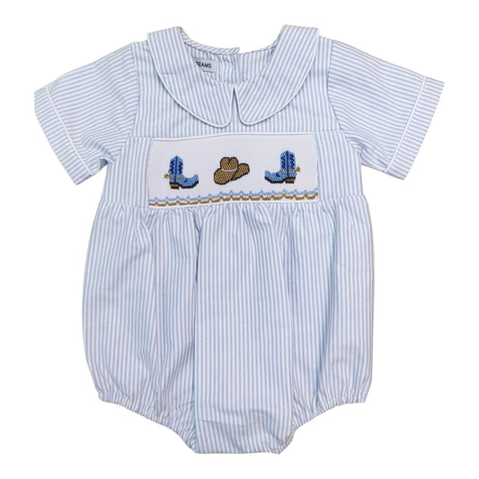 Cowboy Boot & Hat Smocked Bubble