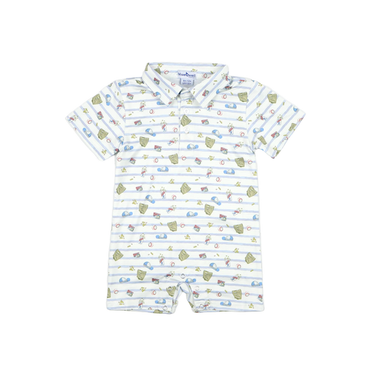7th Inning Perf Polo Romper