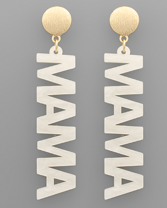 Acetate Mama Letter Earrings