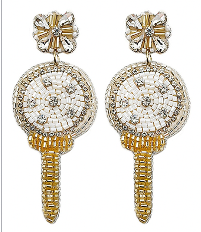 Golf Tee Beaded Earring