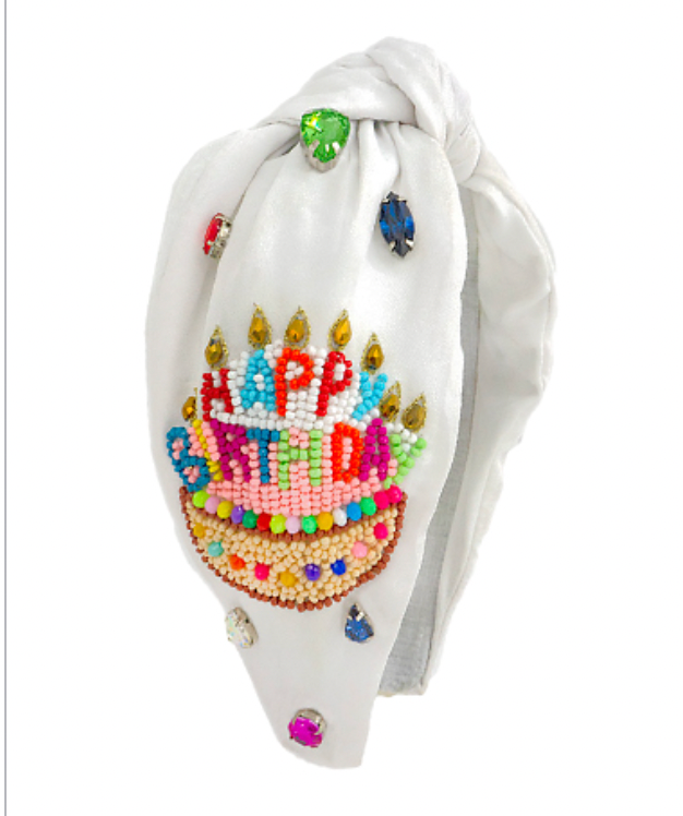 Happy Birthday Beaded Headband