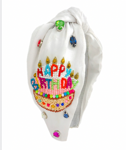 Happy Birthday Beaded Headband
