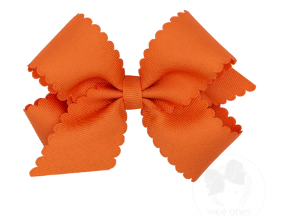 King Scalloped Edge Grosgrain Bow