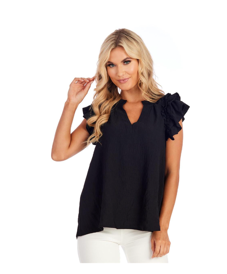 Black Dahlia Ruffle Top