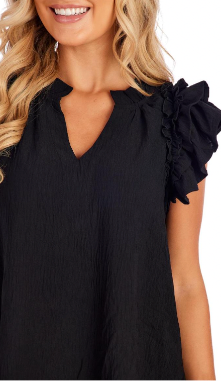 Black Dahlia Ruffle Top