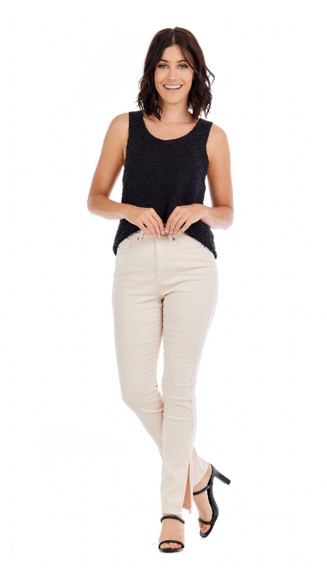 Blush Yorker Side Slit Jeans