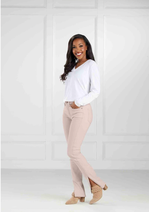 Blush Yorker Side Slit Jeans