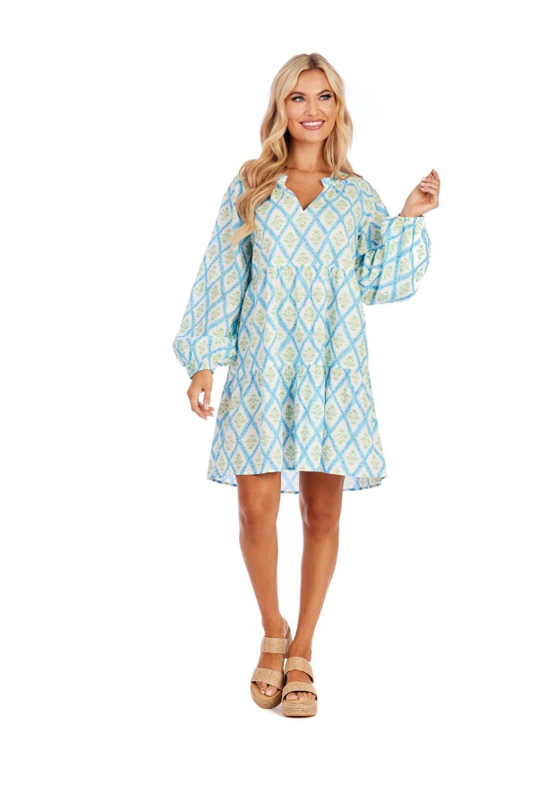 Blue Floral Vicky Tunic Dress