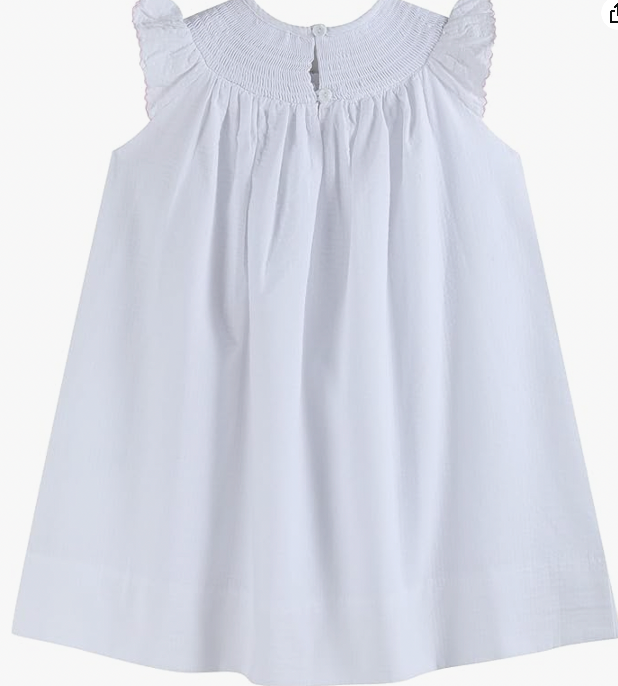 White Big Sister Smock Dress