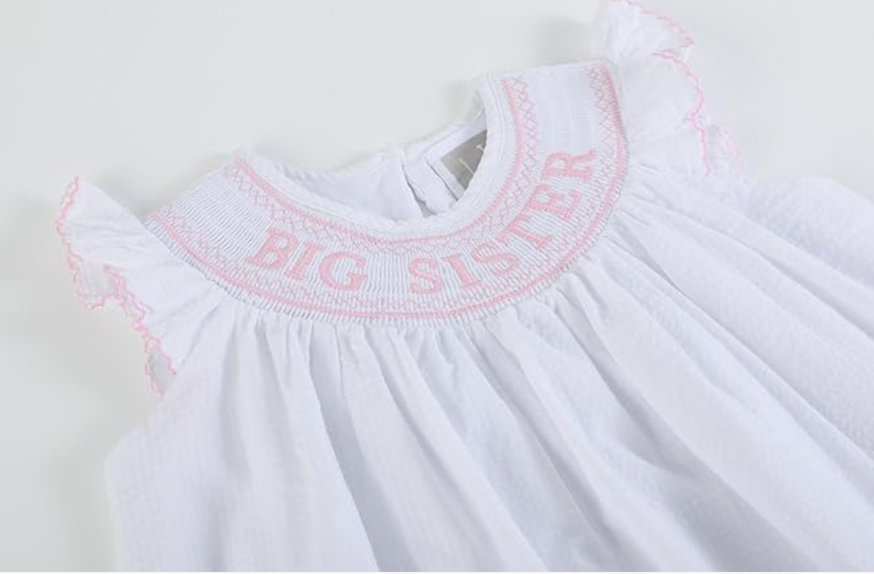 White Big Sister Smock Dress