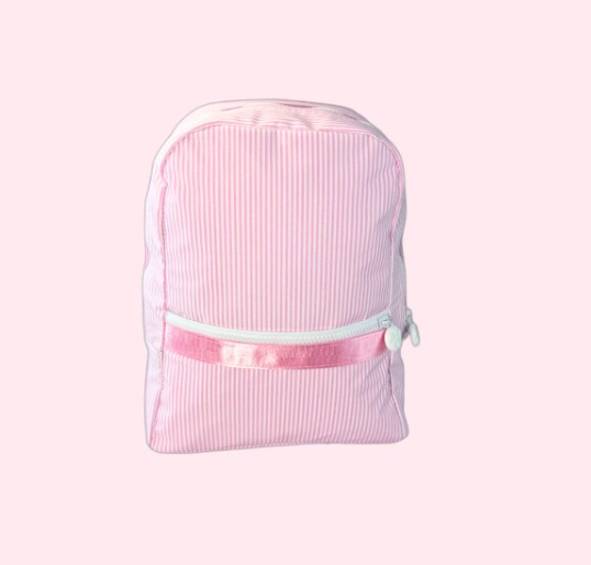 Preppy Pink Stripe Med Backpack