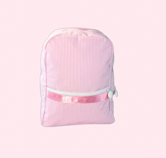 Preppy Pink Stripe Med Backpack