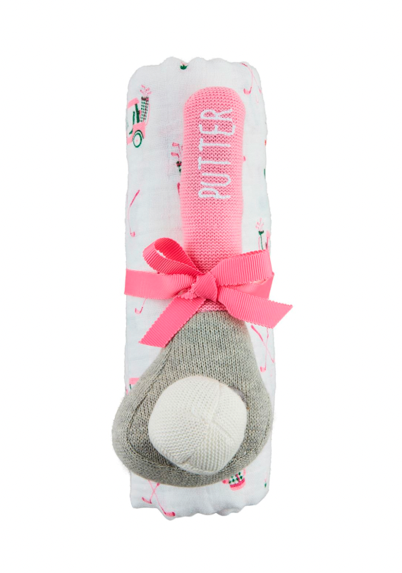 Girl Swaddle & Rattle