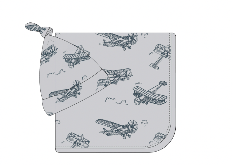 Airplanes Organic Swaddle/Hat Set