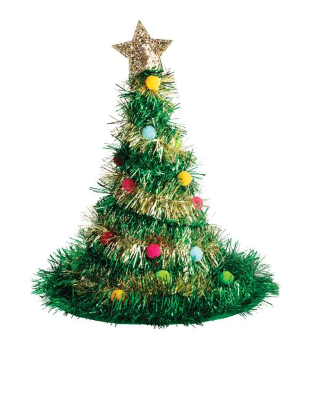 Green Singing Tinsel Tree Hat