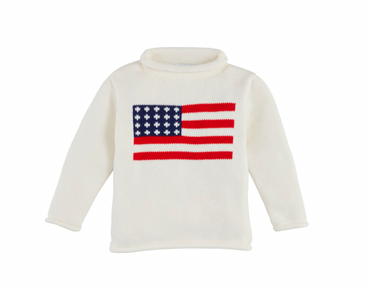 Cream Flag Rollneck Sweater
