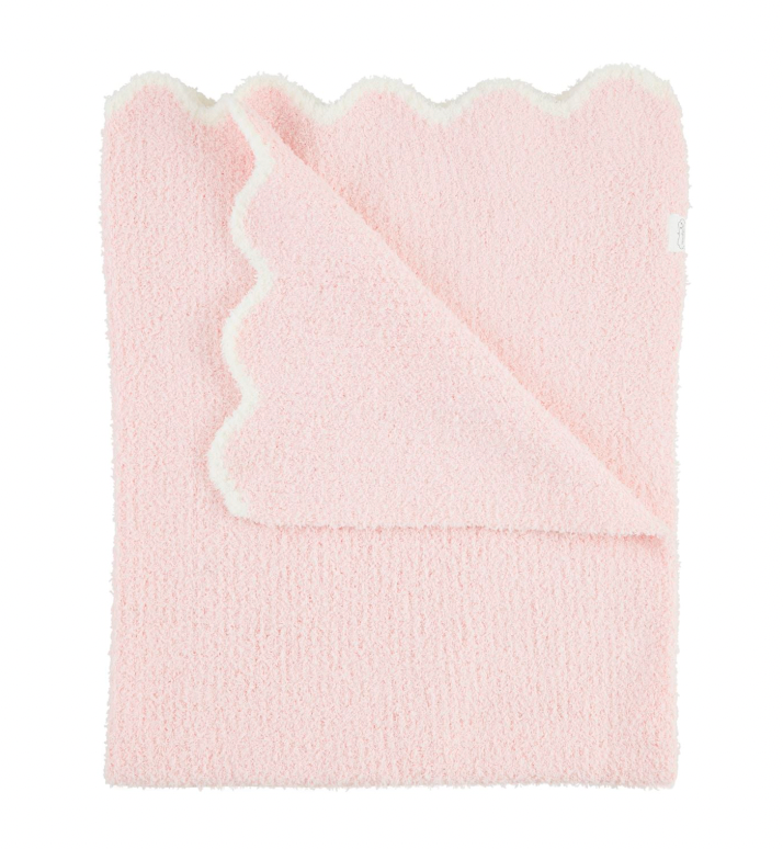 Pink Scallop Chenille Blanket