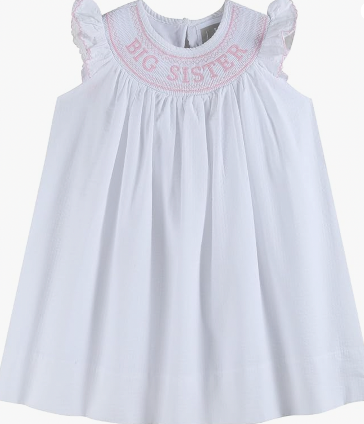 White Big Sister Smock Dress