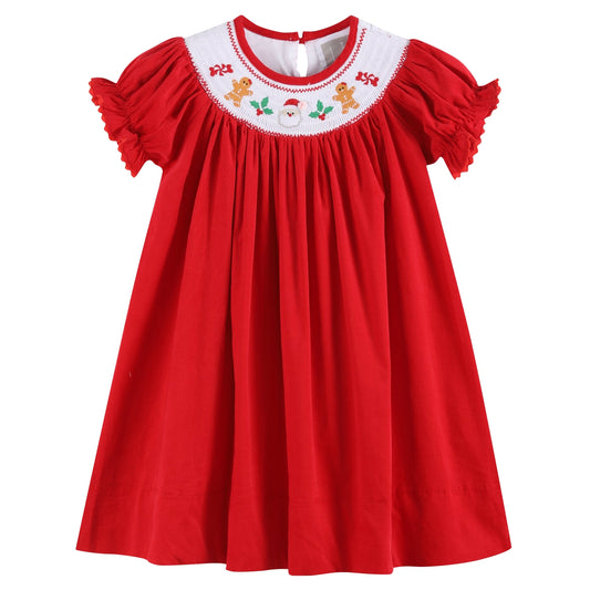 Red Velvet Christmas Smock Dress