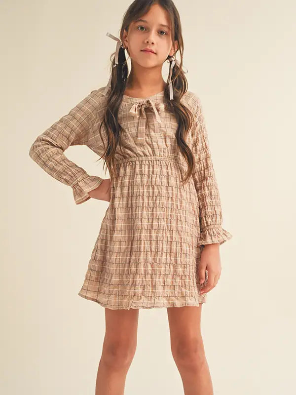 L/S Crinkle Woven Dress