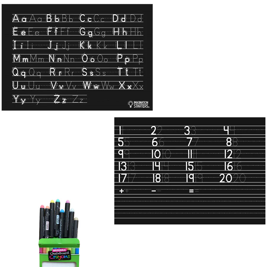 Letters & Numbers Chalkboard Placemat Coloring Set
