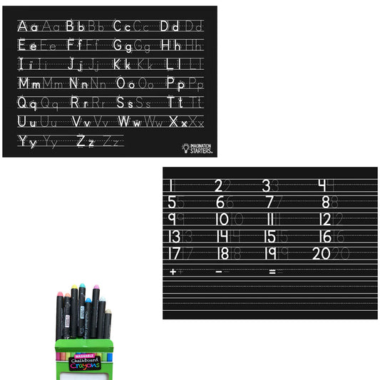 Letters & Numbers Chalkboard Placemat Coloring Set