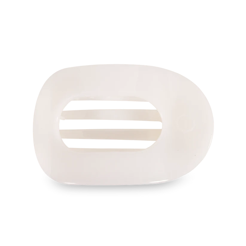 Coconut White Flat Round Hair Clip
