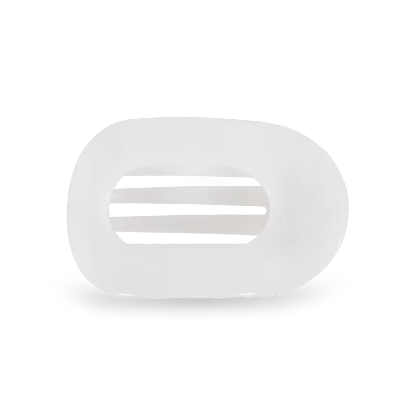 Coconut White Flat Round Hair Clip