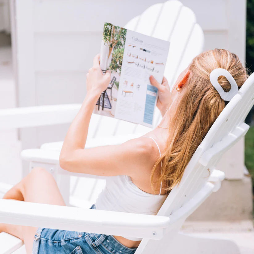 Coconut White Flat Round Hair Clip
