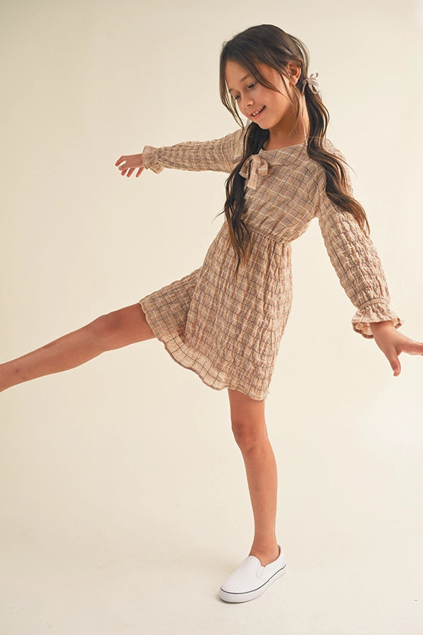 L/S Crinkle Woven Dress