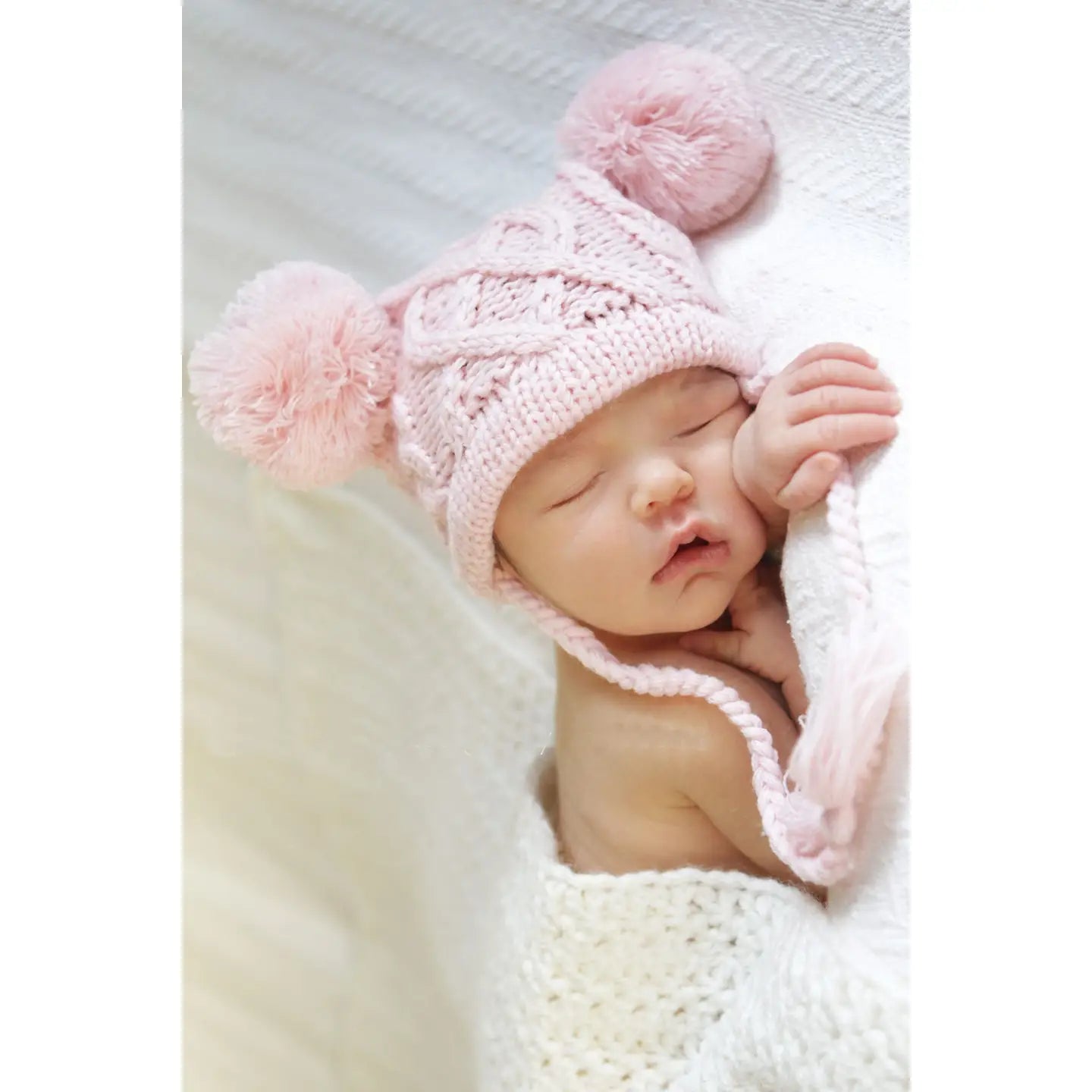 Pink PomPom Handmade Heirloom  Hat