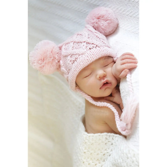 Pink PomPom Handmade Heirloom  Hat