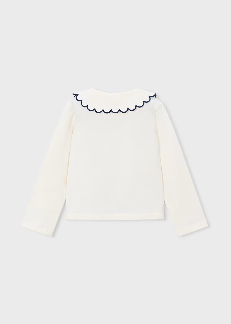 Scalloped LS Blouse
