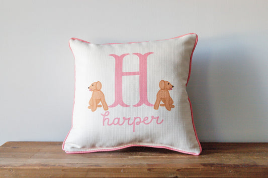 Yellow Lab Initial Pillow
