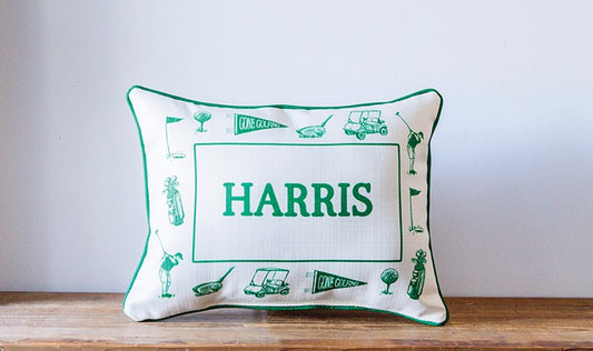 "Harris" Name Golfer Frame Pillow