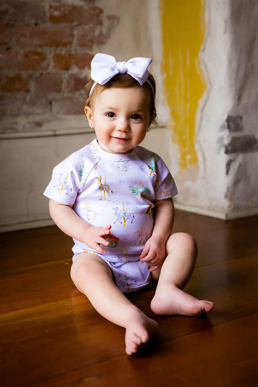 Round & Round We Go Organic Cotton Baby Onesie