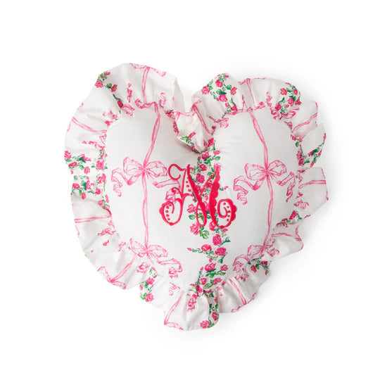 Ribbon & Bow Heart Pillow