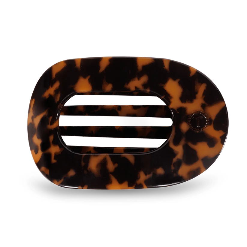 Tortoise Flat Round Hair Clip