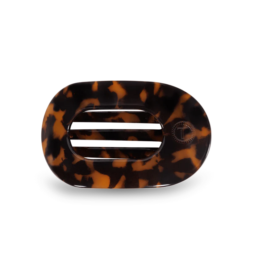 Tortoise Flat Round Hair Clip