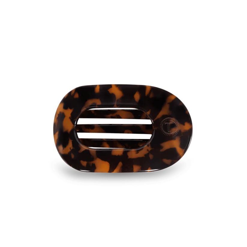 Tortoise Flat Round Hair Clip