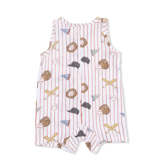 Vintage Baseball S/less Romper