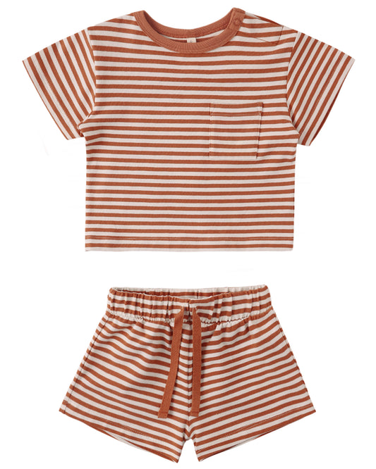 Poppy Stripe Boxy Tee Set