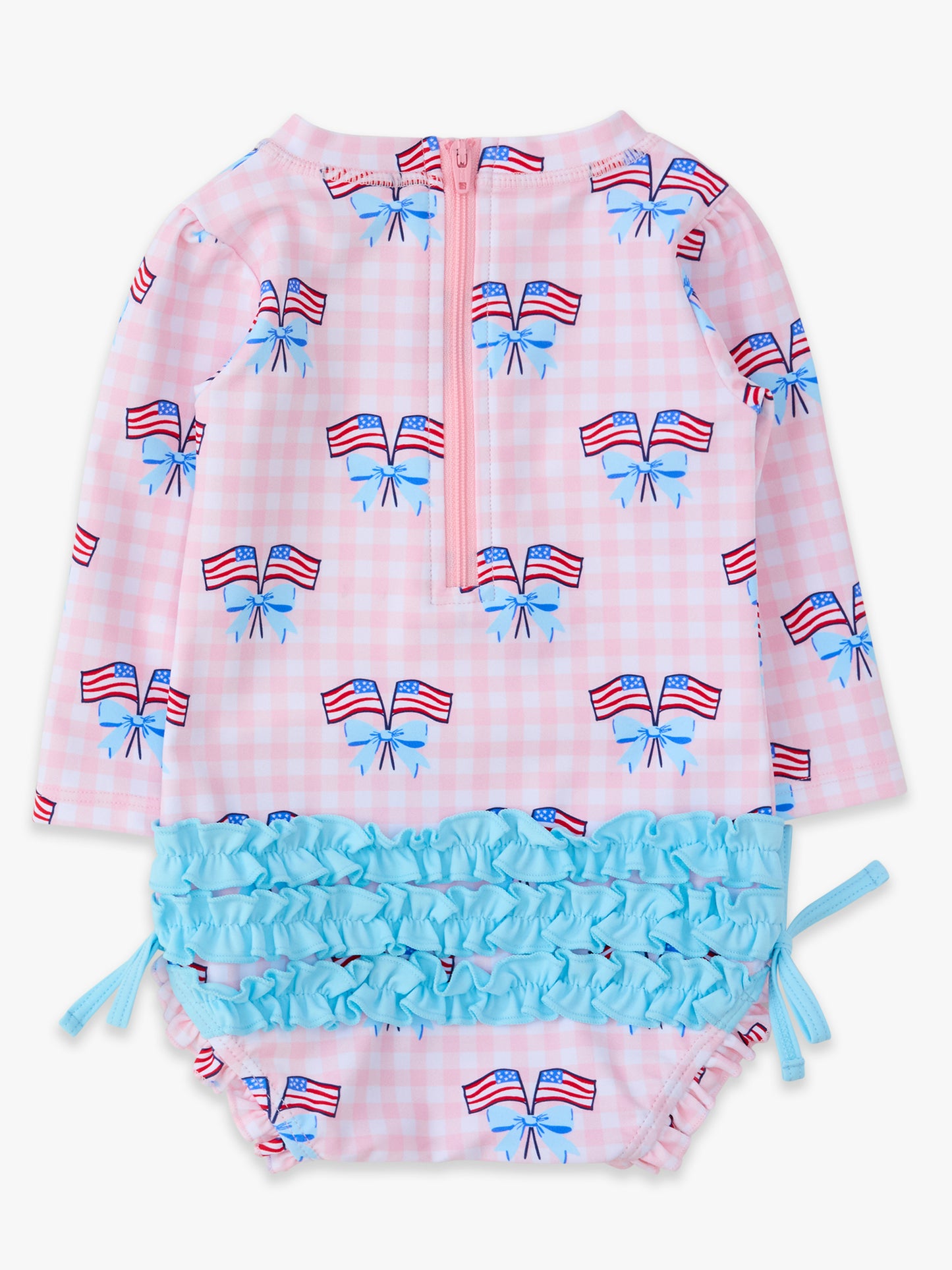 Pink Patriotic Gingham 1PC RG Swimsuit
