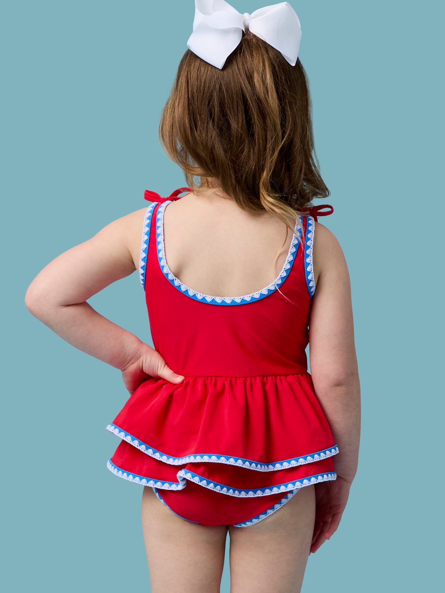 Vintage Red Crochet 1PC Swimsuit